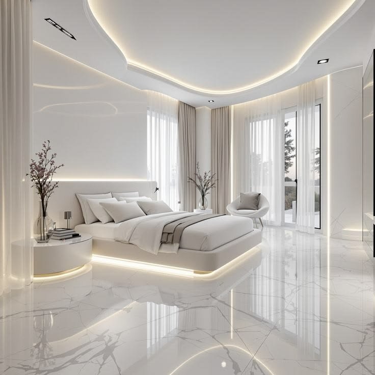 chambre avec revêtement de sol en époxy